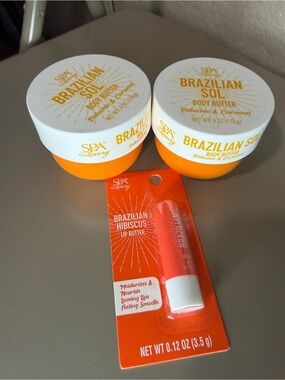 Brazilian Sol Body Butter & Brazilian Hibiscus Lip Butter — Orange